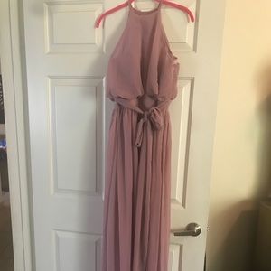Blush halter bridesmaid or halter dress